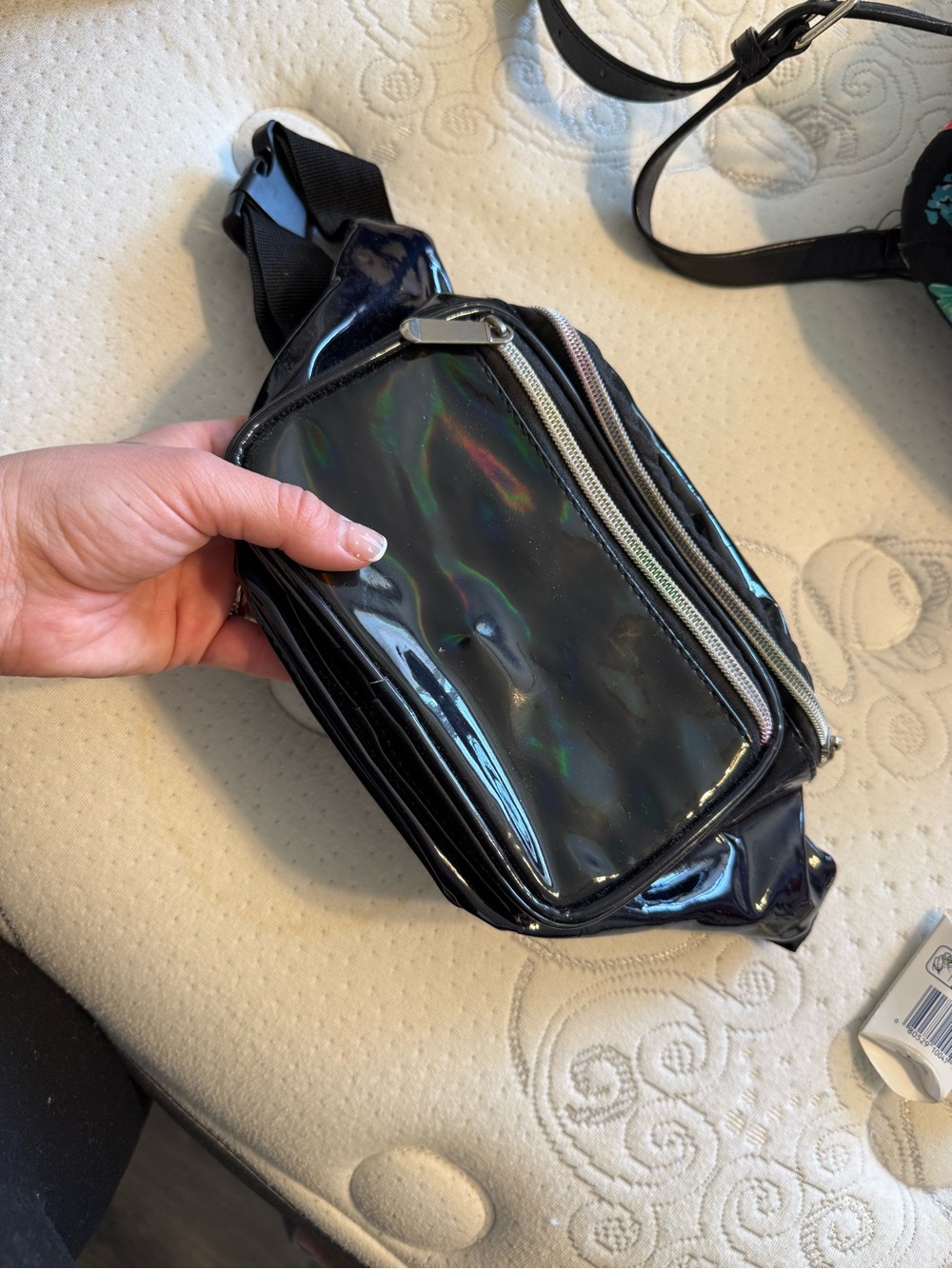 Holographic Black Fanny Pack